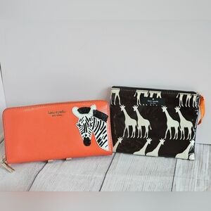 kate spade Safari CollectionZebra Wallet & Black Giraffe Pouch